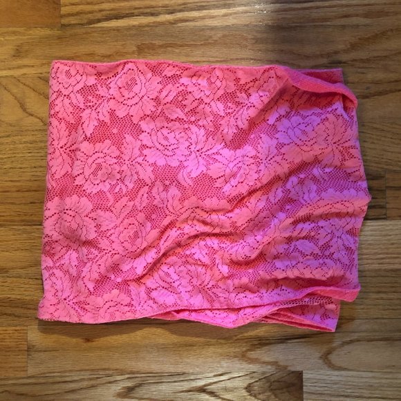NW0T Womens Aeropostale Coral Pink Lace Infinity Scarf - Picture 7 of 10